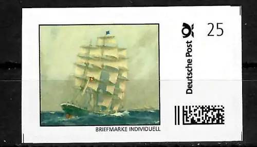 Bund Briefmarke Individuell: Segelschiff Deutsche Reichspost, postfrisch