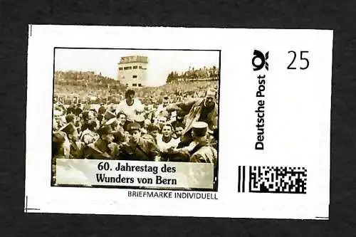 Bund Briefmarke Individuell: 60. Jahrestag des Wunders von Bern, postfrisch