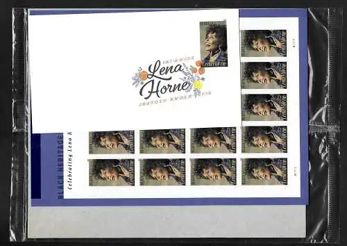 USA 2018: Celebrating Lena Horne, stamp block mnh plus FDC, packed