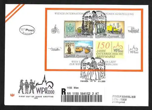 Österreich: Einschreiben WIPA 2000, Wien, FDC