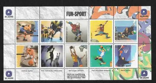 Bund 1997: 30 Jahre Deutsche Sporthilfe, Entwürfe 1997, postfrisch