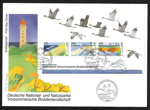 Bund 1996: Deutsche Nationa- udn Naturparke, Vorpommersche Boddenlandschaft, FDC