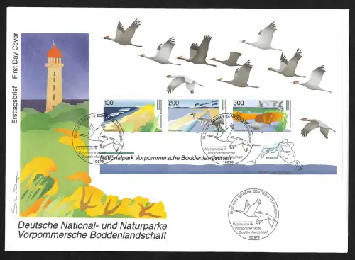 Bund 1996: Deutsche Nationa- udn Naturparke, Vorpommersche Boddenlandschaft, FDC