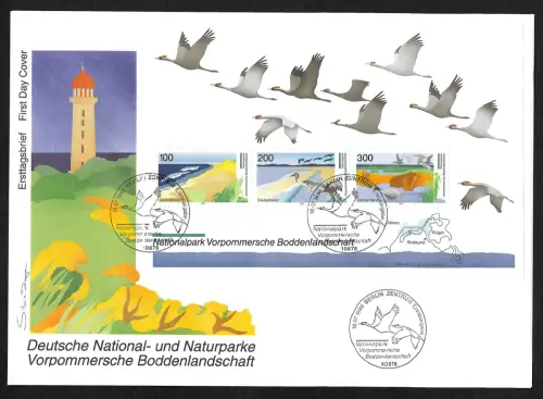 Bund 1996: Deutsche Nationa- udn Naturparke, Vorpommersche Boddenlandschaft, FDC