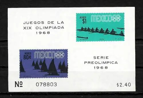 Mexico 1968: Olympische Spiele 1968, Block, postfrisch