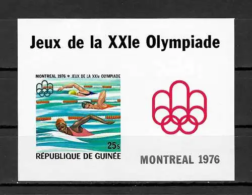 Guinea 1976: Jeux de la XXIe Olympiade, Montreal 1976, mnh