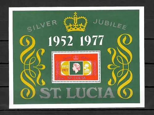 St. Lucia 1977: Silver Jubilee of Queen Elizabeth II, mnh