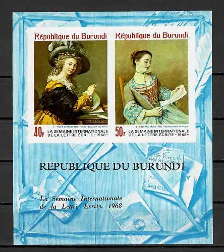 Burundi: La semaine Internationale de la lettre Écrite, 1968, mnh, **