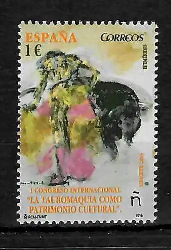 Spanien 2015: 1. Tauromaquia Congress, Stierkampf, postfrisch