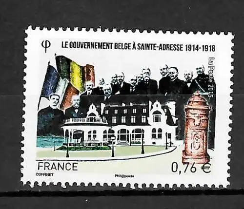 Frankreich 2015: Le Gouvernement Belge à Sainte-Adresse 1914-1918. **