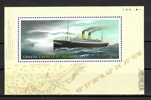 Canada: Empress of Ireland, Schiff - Dampfer, postfrisch, mnh