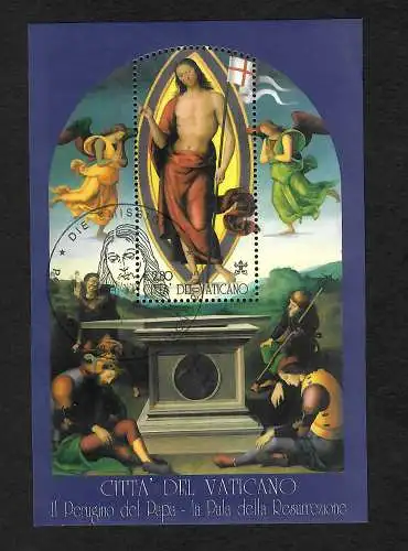 Vatikan: Altarbild des Perugino, Block #25,  #1529, gestempelt