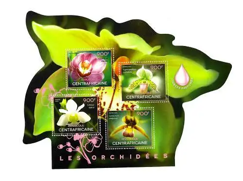 Zentralafrika 2014: Les Orchidées, Orchideen, Blumen, mnh, **