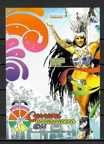 Paraguay 2014: 400 Jahre Karneval, Fasching, Carneval encarnaceno, mnh, **