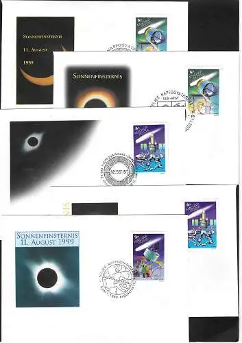 Ungarn 1999: Sonnenfinsternis, 11.8.99, 4x FDC