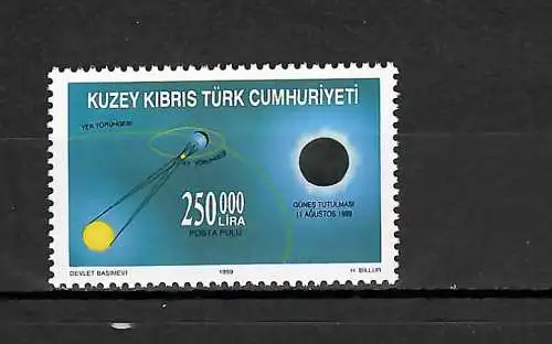 Zypern 1999: Kuzey Kibris Türk Cumhuriyetie, Sonnenfinsternis, postfrisch