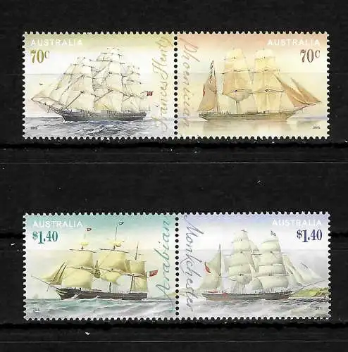 Australien 2015: Historische Segelschiffe, mnh