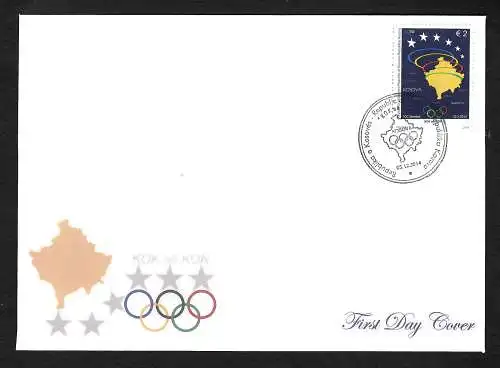 Kosovo 2014: Vollmitglied im IOC, #299 FDC