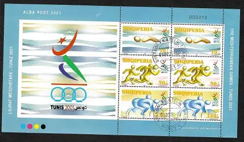 Albanien 2001: Mittelmeerspiele Tunis, #2818-2820, gestempelt