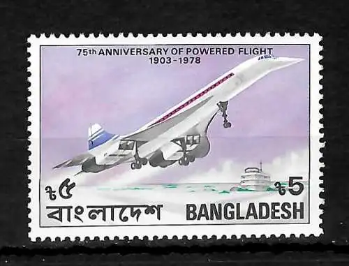 Bangladesh: 75th Anniversary of powered flight: Concorde, #116, postfrisch