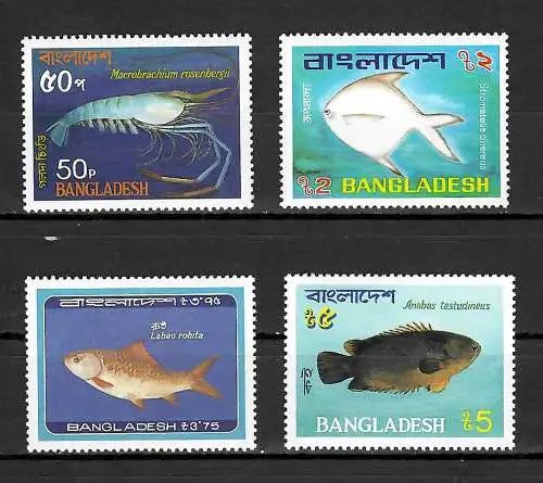 Bangladesh: Meerestiere, fishes #190-193, postfrisch, mnh