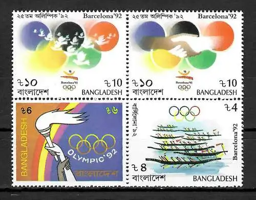 Bangladesh: Barcelona 1992, Olympische Sommerspiele, #421-424, postfrisch