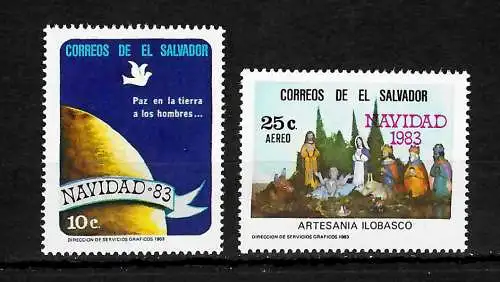 El Salvador 1983: Navidad - Weihnachten, #1484-1485, postfrisch