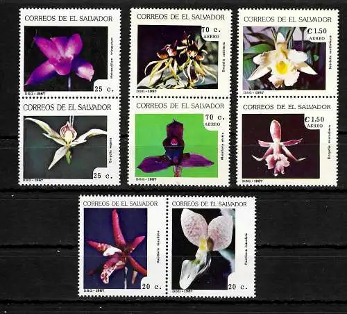 El Salvador 1987: Blumen, Pflanzen, #1648-1655, postfrisch