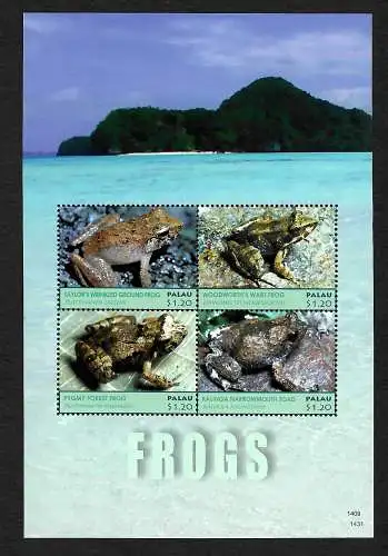 Palau: Frösche, Frogs, Block postfrisch