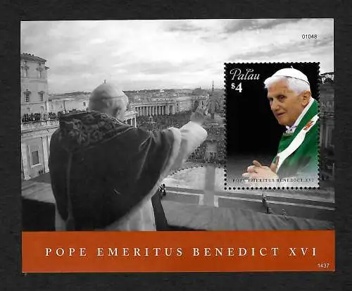 Palau: Eremitierter Papst Benedict XVI, postfrisch