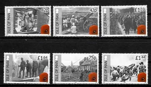 Isle of Man 2015: 100 Jahre Ausbruch des 1. WK, WWI,  mnh