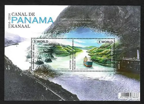 Belgien 2014: 100 Jahre Panama Kanal, Block postfrisch