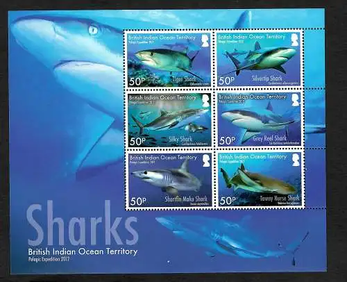 British Indian Ocean Territory 2012: Sharks, Haie, Block postfrisch