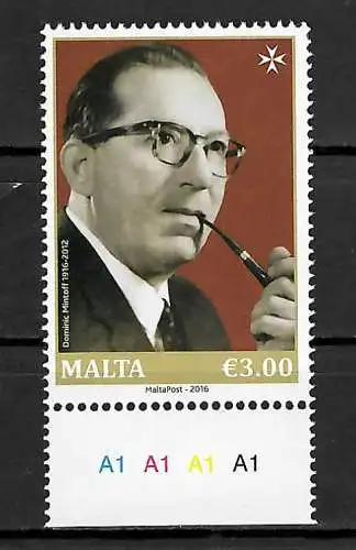 Malta 2016: 100. Geburtstag von Dominic Mintoff, postfrisch