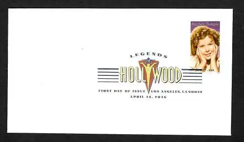 USA 2016: Legends of Hollywood: Shirley Temple, FDC