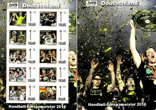 Bund 2016: Portocard Individuell: Handball Europameister, postfrisch