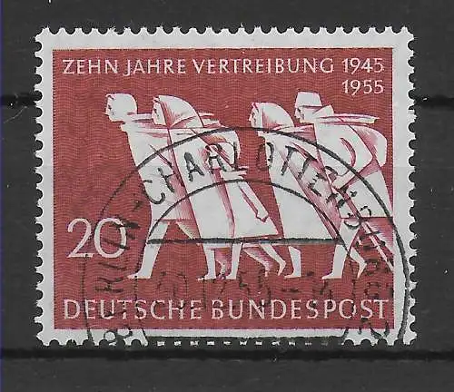 Bund: MiNr. 215, gestempelt Luxus, Versandstelle Berlin, 1955