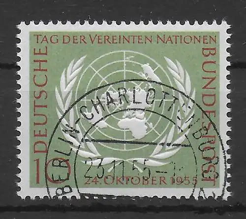 Bund: MiNr. 221, gestempelt Luxus, Versandstelle Berlin, 1955