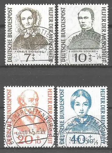 Bund: MiNr. 222-225, gestempelt Luxus, Versandstelle Berlin, 1955