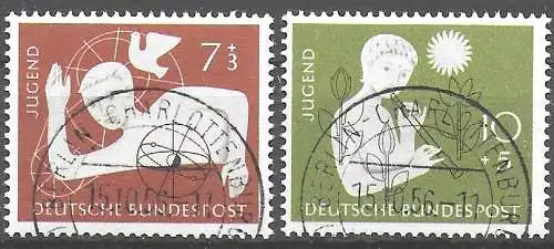 Bund: MiNr. 232-233, gestempelt Luxus, Versandstelle Berlin, 1956