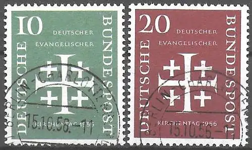 Bund: MiNr. 235-236, gestempelt Luxus, Versandstelle Berlin, 1956