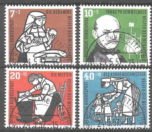 Bund: MiNr. 243-246, gestempelt Luxus, Versandstelle Berlin, 1957