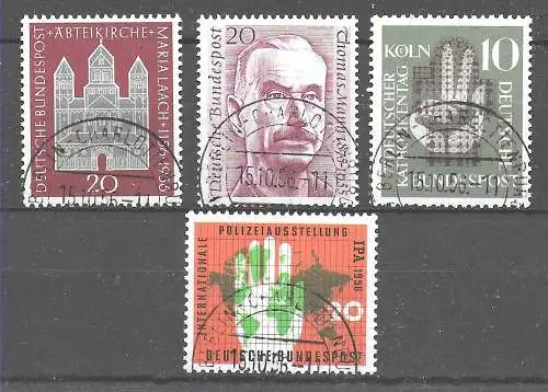 Bund: MiNr. 237-240, gestempelt Luxus, Versandstelle Berlin, 1956