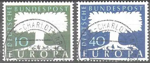 Bund: MiNr. 268-269, gestempelt Luxus, Versandstelle Berlin, 1957