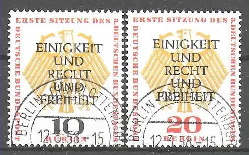 Berlin: MiNr. 174-175, gestempelt Luxus, Versandstelle Berlin, 1958