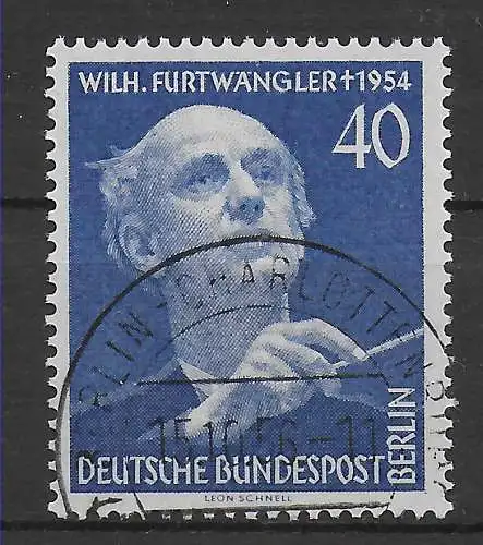 Berlin: MiNr. 128, gestempelt Luxus, Versandstelle Berlin, 1956