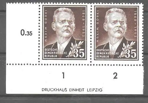 DDR: MiNr. 354 4II, postfrisch mit Druckvermerk