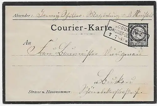 Stadtpost Magdeburg - Courir Karte 1865?,  Bug