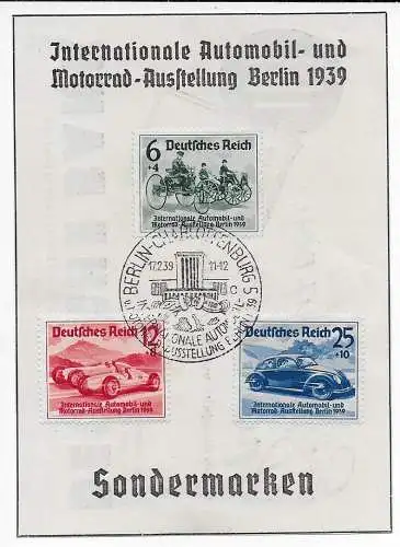 DR: FDC Internat. Automobil- und Motorrad Ausstellung Berlin 1939