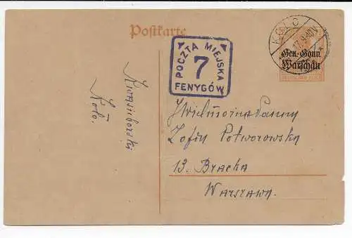 I. WK Polen: Stadtpost Warschau - Kolo 1917, Zensur